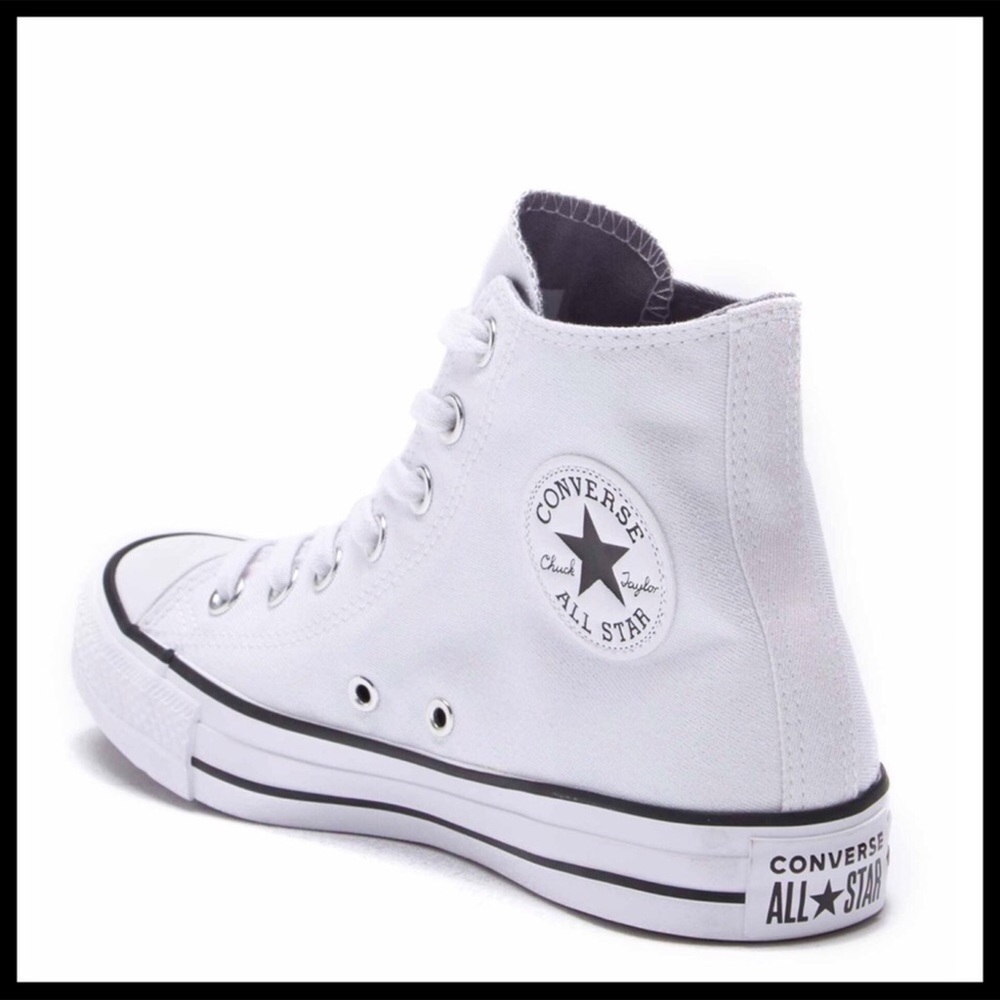 CONVERSE WHITE SHIMMER CHUCK TAYLOR HIGH TOPS A2C - Picture 3 of 8